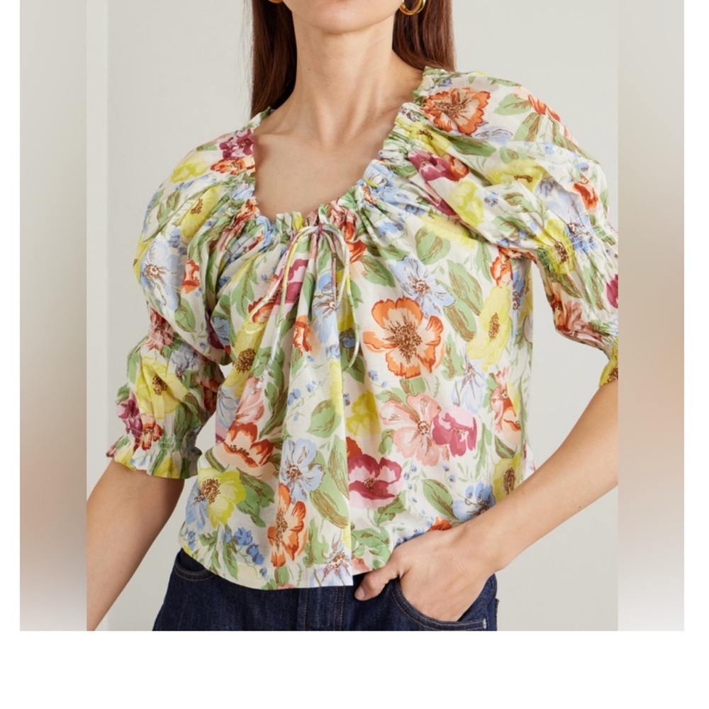 NWT Doen Inez Top Blanc Anemone Bloom Medium
